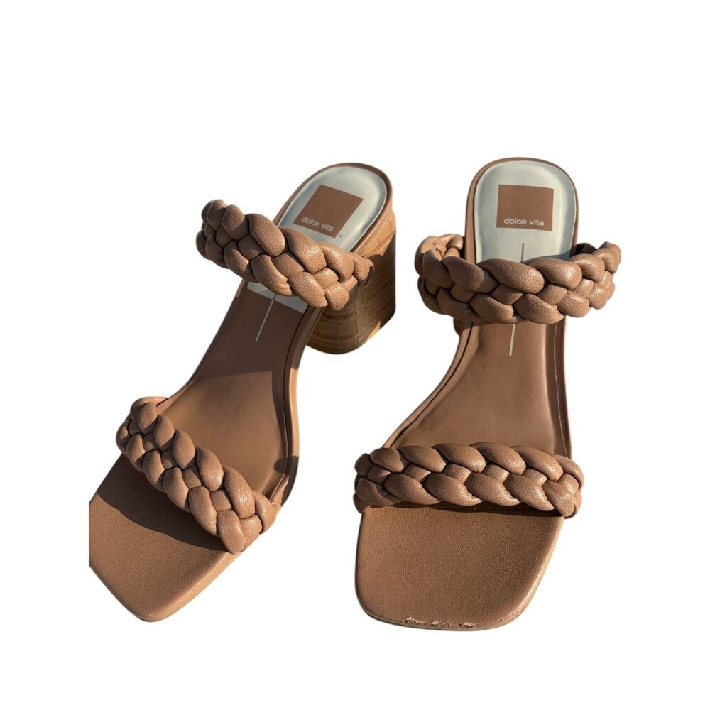 Dolce Vita Paily Braided Block Heel Sandals Sz 9.5